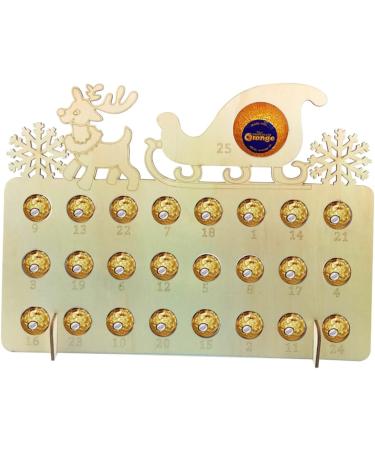 TOVINANNA 1pc Christmas DIY Advent Christmas for Kids Xmas Chocolate Rack Calendar Pull The Cart Wooden As Shown 40X13X30CM - Buy Online on GoSupps.com