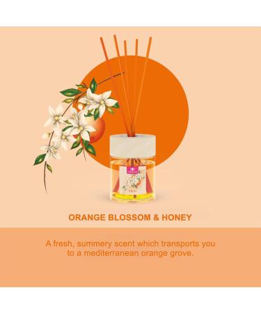 Cristalinas 35ml Orange Blossom Air Fresheners for Home - Reed Diffusers for home - Home Fragrance Lasts upto 8 weeks - Room Diffuser Sticks with Coloured Fragrance Oil - Buy Online on GoSupps.com
