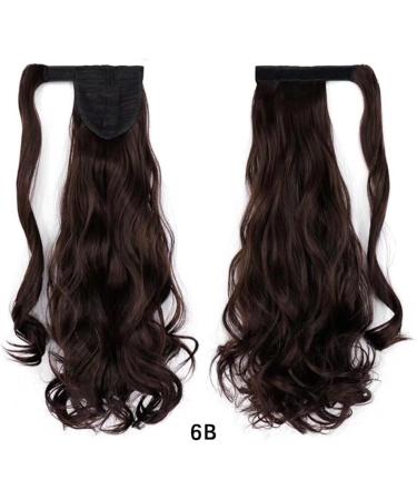 iIUU 18"/45cm Wrap Around Long Curly Wavy Hair Extension Clip in Ponytail Dark Brown Color Synthetic Hairpiece Wig Pony Tail Hair Extensions Ponytails for Beauty Women Girl (100g 6B) #6B-cdark brown - Buy Online on GoSupps.com