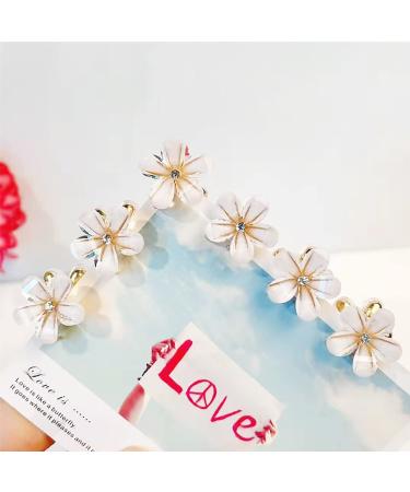 Doromy 16Pcs Small Faux Pearl Floral Hair Claw Clips for Women and Girls - Mini Crystal Flower Design Barrettes - Sweet Artificial Flower Hair Accessories - Buy Online on GoSupps.com
