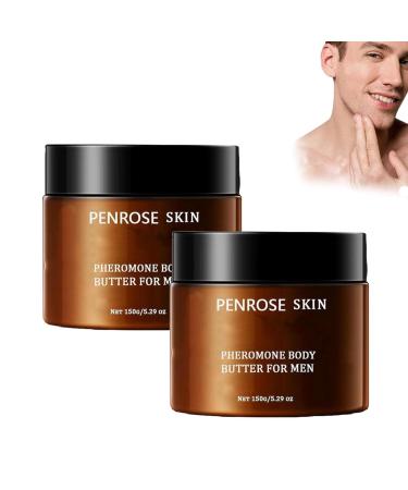 P romone de la peau de Penrose beurre corporel pour les hommes hydratant et baume parfum infus de Cologne hydratation durable et parfum attrayant antiadh sif sans alcool (2pcs)