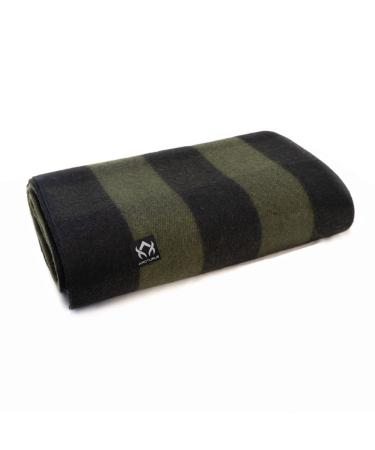 Arcturus Plaid Wool Blankets - 4.5lbs Warm, Heavy, Washable, Large | Great for Camping, Outdoors, Sporting Events, or Home Green Buffalo