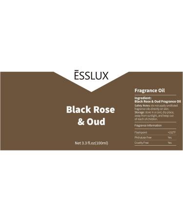 Black Rose & Oud Fragrance Oil ESSLUX Large Single Scented Oils 100 ml (3.3 oz) Aromatherapy Essential Oils for Home for Diffuser Massage Soap Candle Making Scents Black Rose & Oud 3.3 Fl Oz (Pack of 1) - Buy Online on GoSupps.com