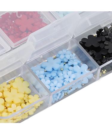 3D Nail Flowers Resin Nail Charms Rhinestone Superior Materials Portable Storage Box Easy Achieve Nail Art Designs Colorful Options for DIY Decoration - Buy Online on GoSupps.com