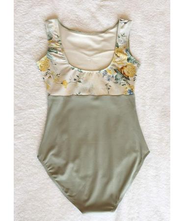 ModLatBal Women's Tank Leotard - Yellow Flower Design - X-Small | Perfect for Dance, Ballet, Gymnastics - Buy Online on GoSupps.com