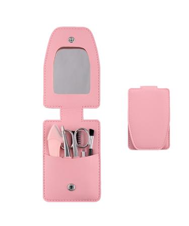 Eyebrow Trimmer Kit - 5 in 1 Set with Tweezer Razor Shaping Scissors & Brush - Professional Eyebrow Grooming Tools for Women (Pink)