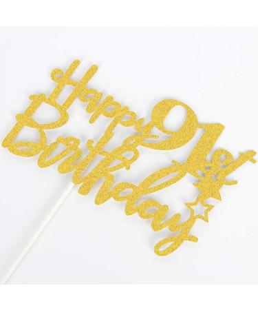 Tenhaisi Gilttery Gold Happy 91st Birthday Cake Topper Fabulous 91 Birthday Party Sign - Cake Topper 91 - We Still Do 91 Years Loved Party Decoration - Buy Online on GoSupps.com