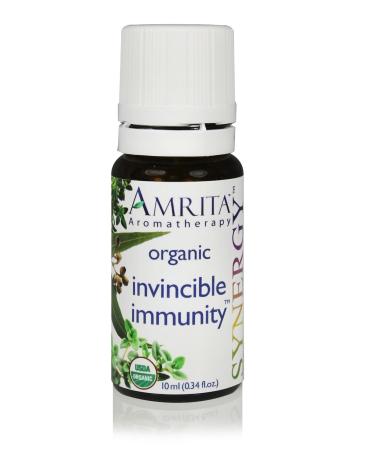 AMRITA Aromatherapy: Invincible Immunity Synergy Blend - Organic Essential Oil Blend of Bay Laurel Thyme Borneol Thyme Linalol Red Thyme Eucalyptus Radiata Tea Tree & Oregano Size: 60ML