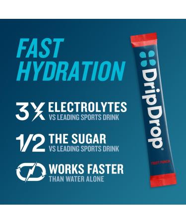 DripDrop Hydration - Electrolyte Powder Packets - Watermelon Berry Fruit Punch Grape - 128 Count - Buy Online on GoSupps.com