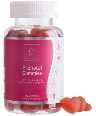 Prenatal Vitamin Gummies with DHA and Folic Acid - Daily Gummy Multivitamin: Vitamin C, D3 & Zinc for Immune Support, Folate, Omega 3 (DHA/EPA) Women Pregnancy Supplement, 60 Gummies (30 Day Supply) 60 Count (Pack of 1)