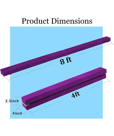 UMIKOOL DIRECT 8FT Balance Beam for Gymnastics - Non Slip Rubber Base - Professional Home Training Equipment - Dark Purple - Buy Online on GoSupps.com