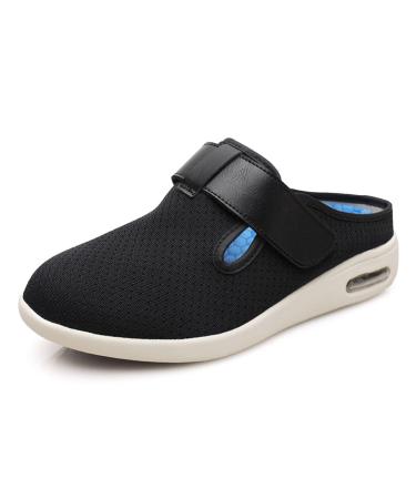 Yytcsjz Men s Diabetic Orthopedic Slippers Air Cushion Lightweight Walking Shoes Comfort for Elderly Diabetic Foot Shoes for Swollen Feet Plantar Fasciitis 11 Black