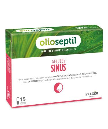 OLIOSEPTIL - Sinus - Participe au Fonctionnement Optimal du Syst me Respiratoire - Complexe de 7 Huiles Essentielles Pures et Ch motyp es en G lules V g tales L-Vcaps - 15 G lules Lot de 1