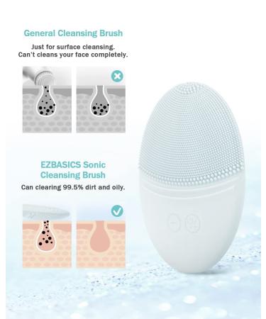 Ezbasics Ultra-Hygienic Facial Cleaning Brush - Waterproof Soft Silicone Deep Cleansing & Massaging Face Brush (Light Gray) - Buy Online on GoSupps.com