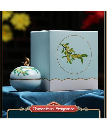 Solid Perfume Floral Scent Fragrance All Natural Ancient Chinese Palace Craftsmanship for Women Girls Long Lasting Travel Friendly with Delicate Ceramic Jar Gift Box (L Blue) - Buy Online on GoSupps.com