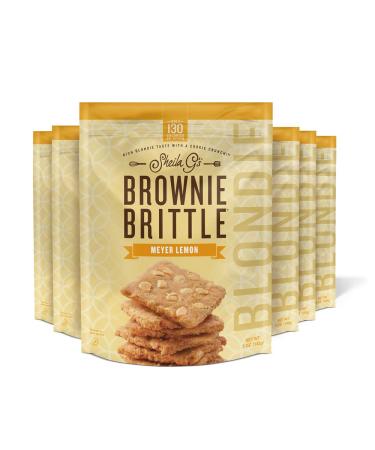 Sheila G's Brownie Brittle BLONDIE Meyer Lemon- Low Calorie, Healthy Thin Sweet Crispy Snack-Rich Blondie Taste with a Cookie Crunch- 5oz (Pack of 6)