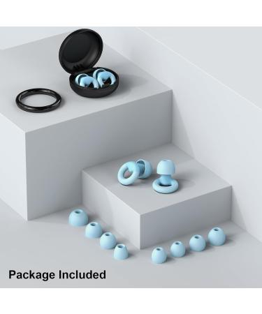 Buy Ear Plugs for Sleeping - 2 Pairs of Reusable Noise Reduction Earplugs (25dB-30dB) with 8 Tips | Soft Hearing Protection for Concerts Study & Work - Blue - Buy Online on GoSupps.com