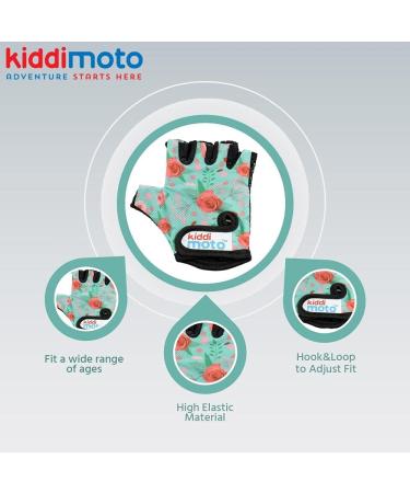 KIDDIMOTO Children's Fingerless Cycling Gloves for Boys & Girls - Floral Design - Size M (4-8 Years) - Perfect Kids Bike Gloves - Buy Online on GoSupps.com