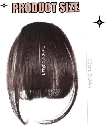 Clip In Bangs for Women 9.8" Natural Clip On Bangs Dark Brown Air Bangs Hair Clip with Temples & Invisible Breathable Net Curlable Cuttable Fake Bangs - Buy Online on GoSupps.com