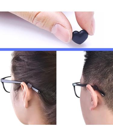KECHIO Heart-Shaped Silicone Eyeglass Ear Grips - Anti-Slip Retainers for Glasses - Black/White - Buy Online on GoSupps.com