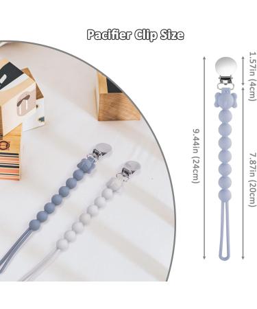 BPA-Free 2PCS Unique Silicon Pacifier Clips for Boys - Baby Shower Gift (Blue-White) - Buy Online on GoSupps.com