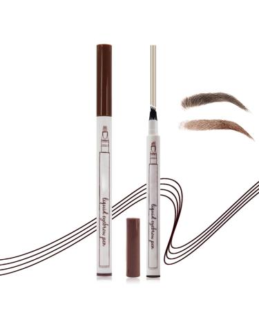 2PCS Eye Brow Pen Natural Makeup Fine Stroke Magic Eyebrow Pencil Waterproof 4 Tip Eyebrow Pencil Natural Fine Lines Eyebrow Pencil for Women and Gril (Brown)