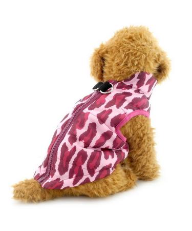 Pegasus winter coat for dogs Clothing for cats jacket chihuahua dackel with dishes hoop d ring warm pet clothing down vest for puppy padded windproof cold weather leopard xs xs leopard