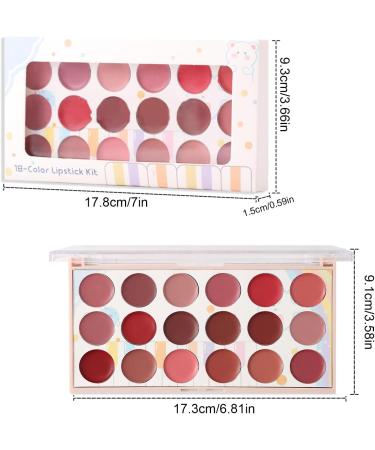 Lip Gloss Palette Lip Cream Palette Waterproof Lipstick Palette with 18 Colors Moisturizing Lip Cream Palette Lip Gloss for Beginners - Buy Online on GoSupps.com