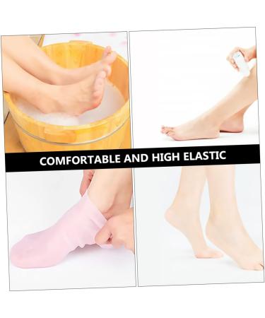 DOITOOL 3 Pairs Sock Overnight Cotton Dry-Proof Foot Moisturizing Gel Booties Skin Soles Soften Cracked Rejuvenate Humidor Gel Moisturizer Feet Spa Sebs Crusty Women's High Heels Pink - Buy Online on GoSupps.com