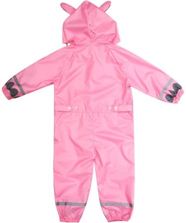 Kids Button Rain Suit | Waterproof Hooded Raincoat Jumpsuit 7-9Y | Pink Rabbit - Buy Online on GoSupps.com