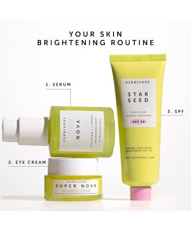 HERBIVORE Star Seed Sheer Glow SPF 30 Sunscreen - 100% Mineral Silicone-Free with Vitamin C & Prebiotics Universal Tint - Benzene-Free 50 mL - Buy Online on GoSupps.com