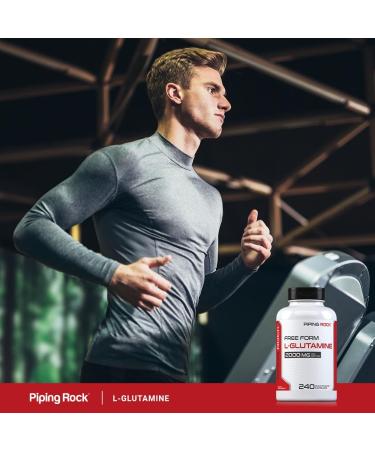 Piping Rock L Glutamine Powder Capsules | 2000 mg | 240 Pills | Supplement for Women & Men | Free Form Amino Acid | Non-GMO Gluten Free - Buy Online on GoSupps.com
