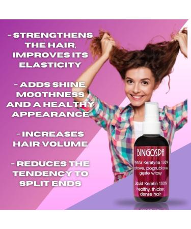 Liquid Keratin 100% for Strong & Shiny Hair - Repair Split Ends | 100ml BINGOSPA - Buy Online on GoSupps.com