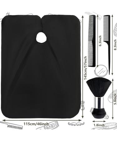 FEBSNOW Professional Hair Cutting Cape Kit - Waterproof Barber Cape with Neck Duster Brush & Adjustable Closure for Adults - Solid Black Salon Supplies - Buy Online on GoSupps.com