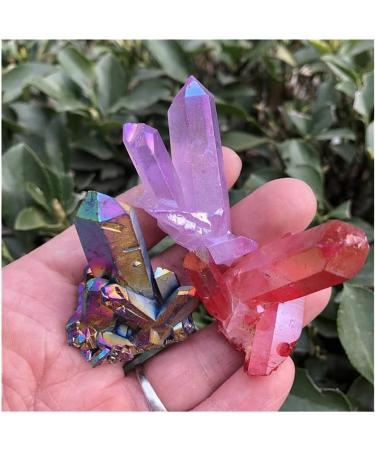 Stone Crafts Aura Crystal Cluster Angel Aura Titanium Quartz Crystal Stunning Rainbow Specimen Minerals Reiki Home Goods - Buy Online on GoSupps.com