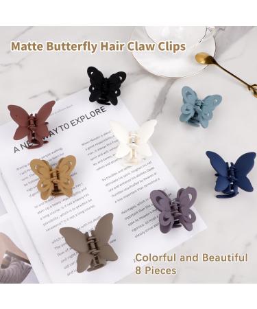 WENTOR 8Pcs Butterfly Claw Clips Matte Butterfly Hair Clips Cute Non Slip Hair Jaw Clips Butterfly Hair Claws Hold Clips Colorful Hair Clamps Catch Clips for Women Girls Thick Thin Hair - Buy Online on GoSupps.com