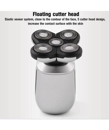5 in 1 Rechargeable Bald Head Electric Shaver for Men | 5D Floating Heads Beard & Nose Trimmer Facial Brush - Perfect for Bald Men - Buy Online on GoSupps.com
