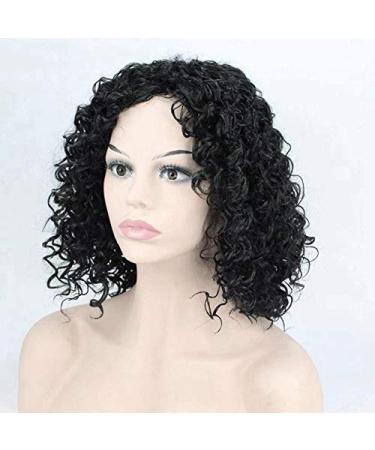 BGHJUE Lace Front Wigs - Natural Curly Human Hair Wig with Baby Hair | 38cm Black | International Shipping - Buy Online on GoSupps.com