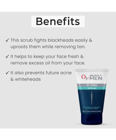 Generic LF ALPHA MEN Acno D-TAN Scrub With Hyaluronic & Mint 50g - Detan Scrub for TAN removal | Fights Blackheads & Detoxifies Skin - Buy Online on GoSupps.com
