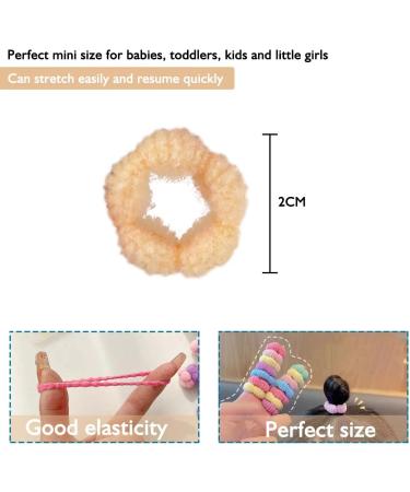 Girls Flower Hair Elastic Bands - 100 Multicolor Mini Flower Hair Ties for Toddlers - Buy Online on GoSupps.com