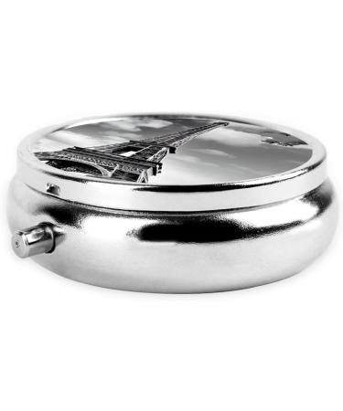 Eiffel Tower Mini Round Pill Box | 3 Compartment Travel Organizer | Portable Medicine Case for Home & Office - Buy Online on GoSupps.com