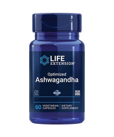 Life Extension Optimized Ashwagandha Extract (Ashwagandha Extract) 60 Vegan Vegetarian Gluten Free Soy Free Non-GMO