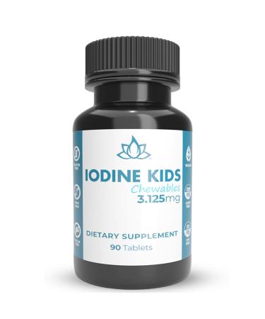 3.125mg Kids Chewable Iodine Tablets - 90 Tablets | New World Health Brands | Essential Element Necessary for Human Growth and metabolic Function - High Potency - Compare to Lugol's Iodine