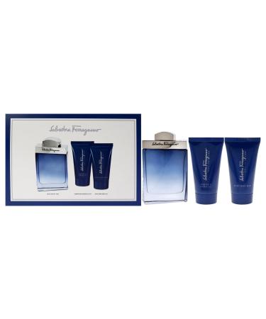 Salvatore Ferragamo Subtil for Men - 3 Pc Gift Set 3.4oz EDT Spray 2.5oz Shampoo and Shower Gel 1.7oz After Shave Balm 0.33 Fl Oz (Pack of 3)