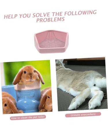 CORHAD Rabbit Toilet Pet Toilet Supply Triangle Potty Trainer Pet Training Toilet Pet Potty Ceramics Pink 30X26X12.5cm Pink - Buy Online on GoSupps.com