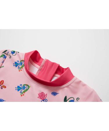 BONVERANO Baby Girls Swimsuit | Long Sleeve One Piece Swimwear UPF 50+ | 6-9 Months Pink - Buy Online on GoSupps.com