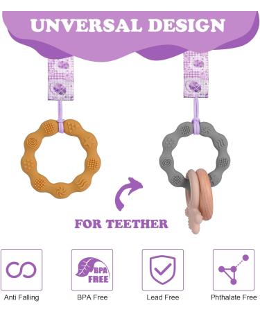 Aolso Silicone Pacifier Chain Set with Adapters - Teething Toy Holder for Baby - Red, Yellow, Pink, Purple - Buy Online on GoSupps.com