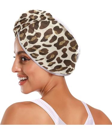 Leopard Hair Drying Towels for Women 2 Pack Microfiber Hair Turban for Effortless Wet Hair Drying - Buy Online on GoSupps.com