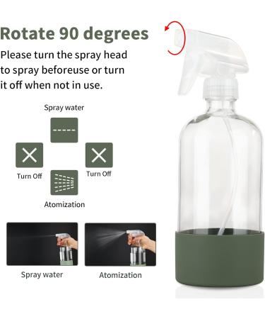 HOMBYS 16oz Glass Spray Bottles with Silicone Sleeve - Refillable Containers (2 Pack) Green Blue - Buy Online on GoSupps.com