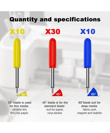 50PCS Replacement Blades for Cricut Explore Air 2/Air 3/Maker/Maker 3 - 10 Fine Point, 10 Deep Point, 30 Cutting Needles - Color Mixing-Compatible with Cricut Blades - Buy Online on GoSupps.com